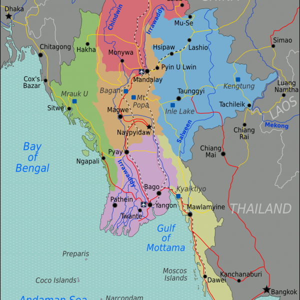 Burma - Mynamar Map