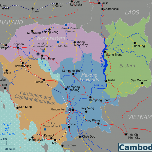Cambodia Regions Map